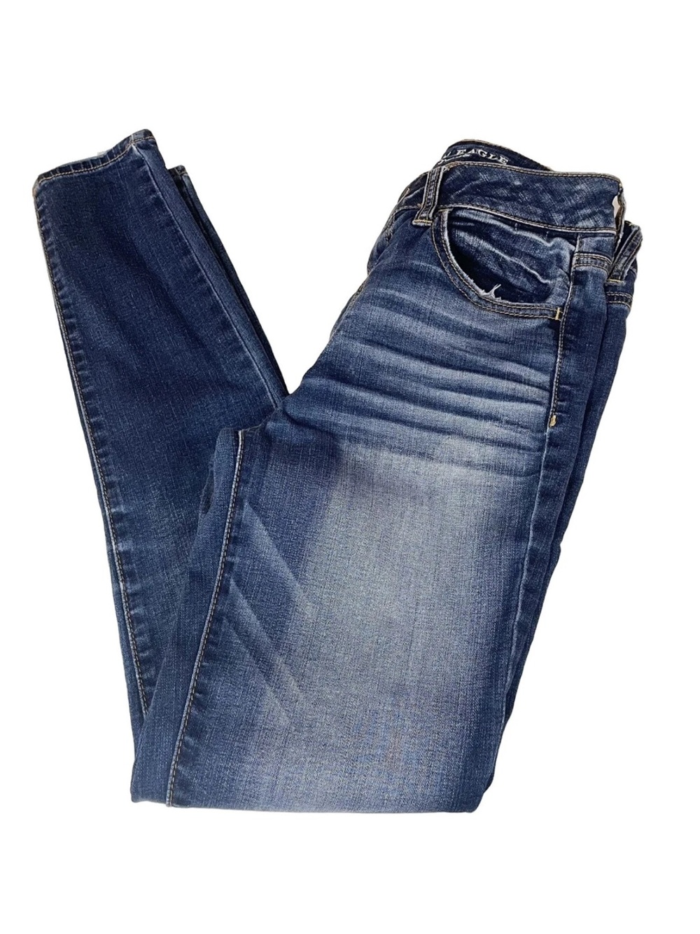Y2K American Eagle Women’s 6 Hi Rise Jegging Jeans Dark Wash Super Stretch #1512